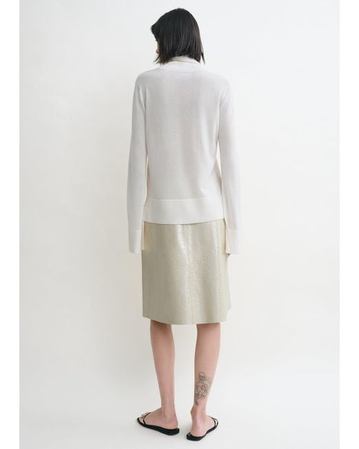 Totême Natural Croco-Embossed Skirt