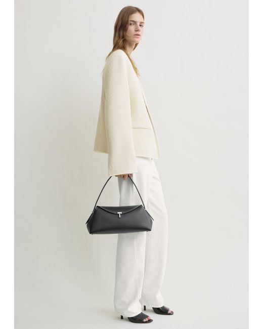Totême  Black T-Lock Grained-Leather Shoulder