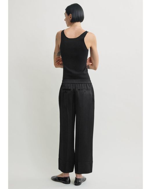 Totême  Black Satin Drawstring Trousers