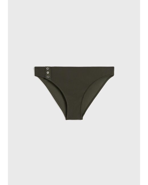 Totême White Ribbed Bikini Bottoms