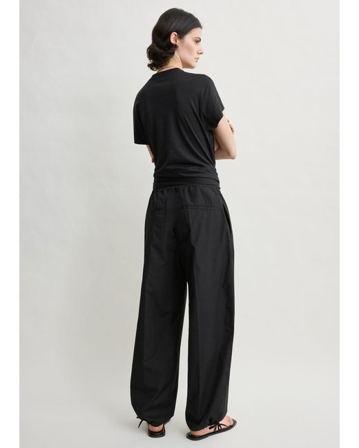 Totême White Drawstring Cotton Trousers