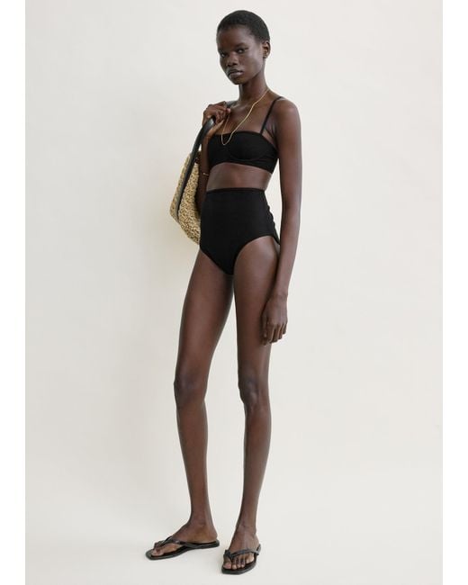 Totême Black Balconette Bikini Top