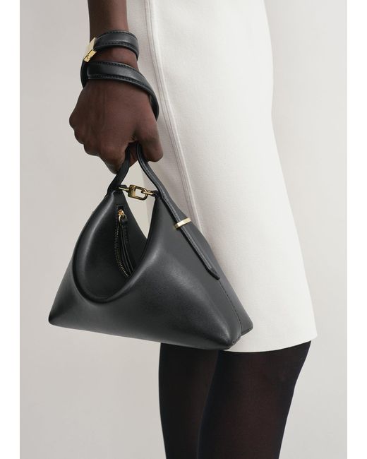 Totême  Black Bevel Leather Wristlet