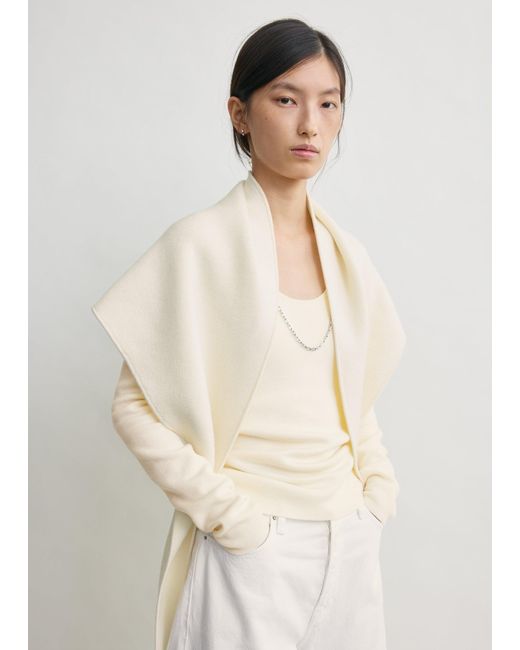 Totême Natural Triangle Wool Scarf