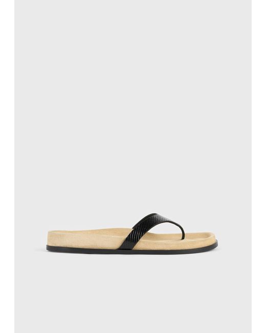 Totême White Contoured Lizard-embossed Flip Flops