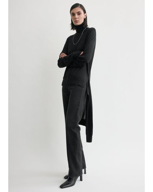 Totême  Black Double-Sleeve Turtleneck