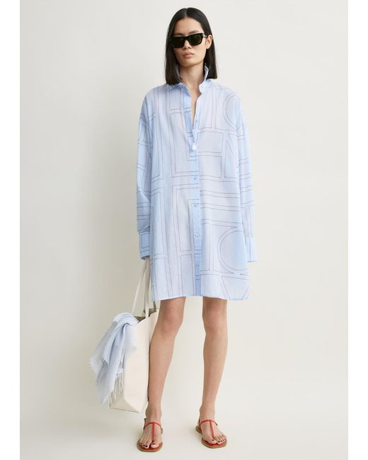 Totême White Long Summer Shirt Sky