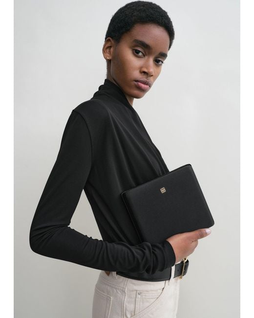 Totême Black Satin Box Clutch