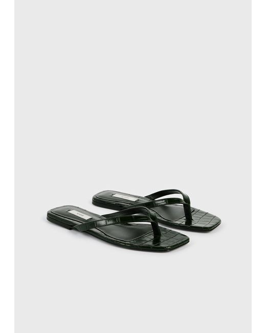 Totême  White Croco-Embossed Flip Flops