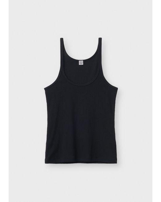 Totême  Black Scoop Neck Rib Tank