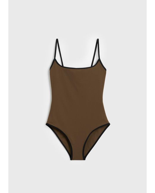 Totême  Natural Stripe Edge Swimsuit