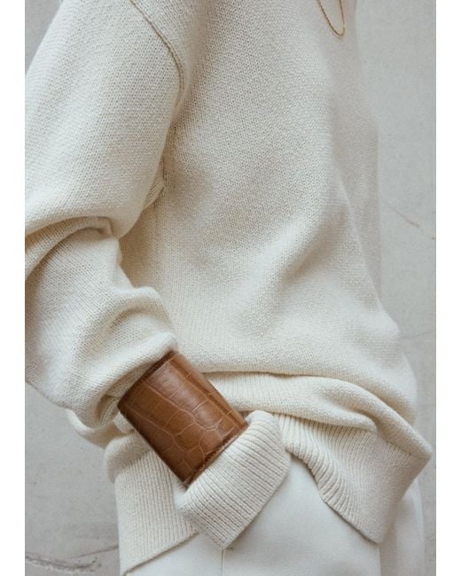 Totême  Natural Long Croco-Embossed Cuff