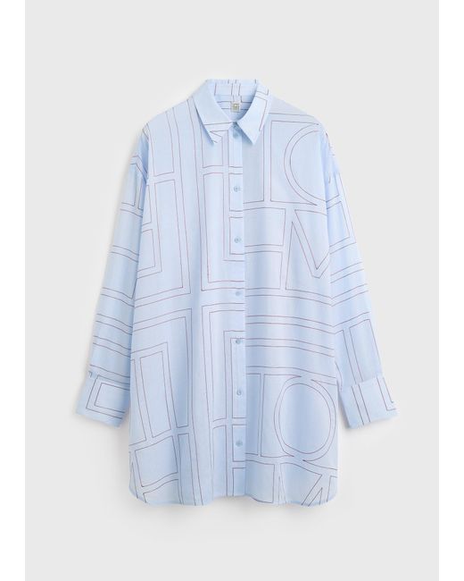 Totême White Long Summer Shirt Sky