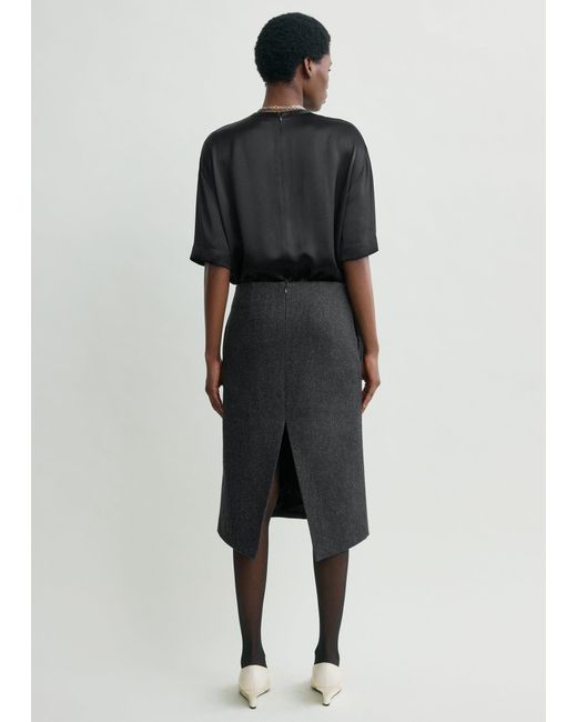 Totême Multicolor Twill Suit Skirt Charcoal