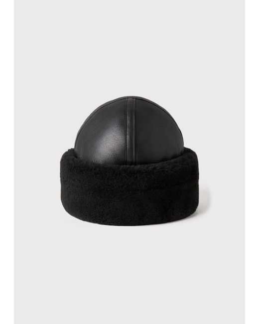 Totême Black Shearling Winter Hat
