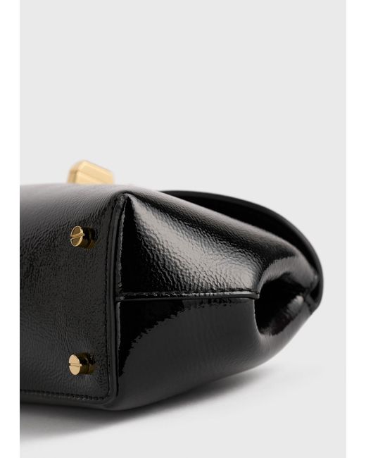 Totême White Mini T-Lock Naplack Clutch