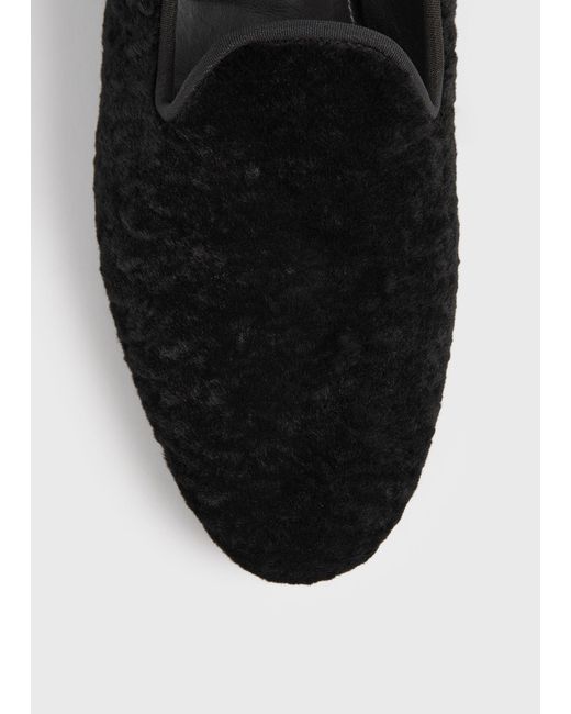 Totême White Shearling Loafers