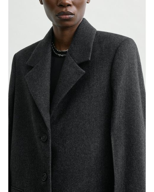 Totême Black Twill Suit Jacket Charcoal