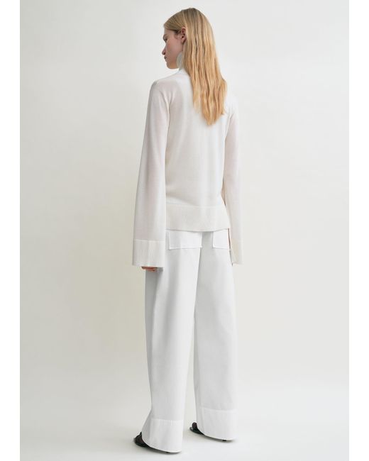 Totême White Twisted Seam Trousers