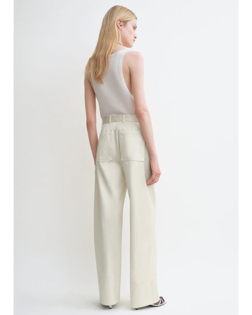 Totême White Twisted Seam Trousers