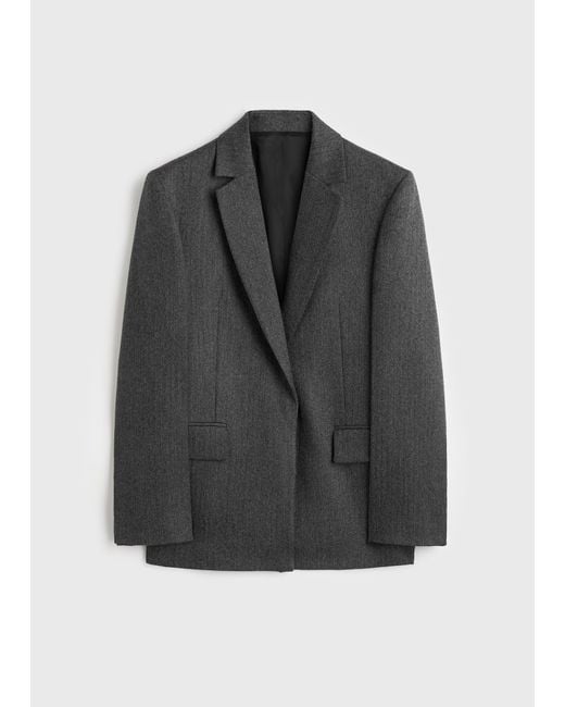 Totême  Blue Herringbone Blazer Melange