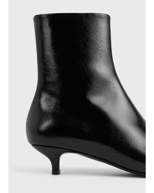 Totême  Black Slim Naplack Ankle Boots