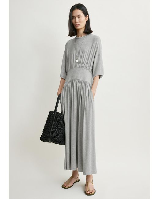 Totême White Jersey Tee Dress Pale Mélange