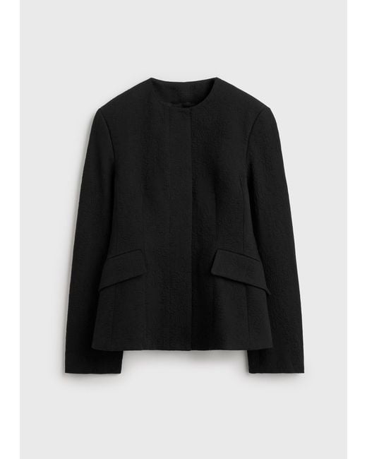 Totême Black Jacquard Cotton Jacket