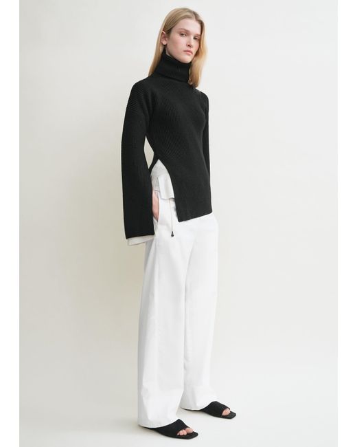 Totême Black Slit Sleeve Knit