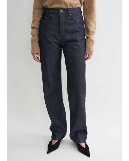 Totême  Blue Twisted Seam Denim Full Length