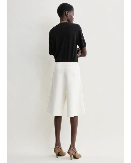 Totême White Knit Shorts