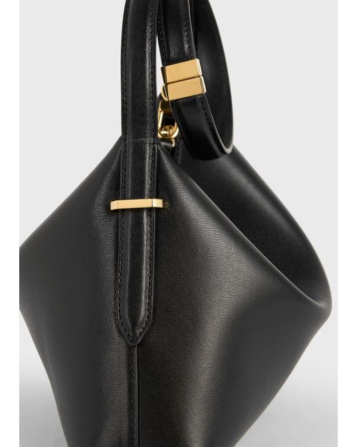Totême  Black Bevel Leather Wristlet