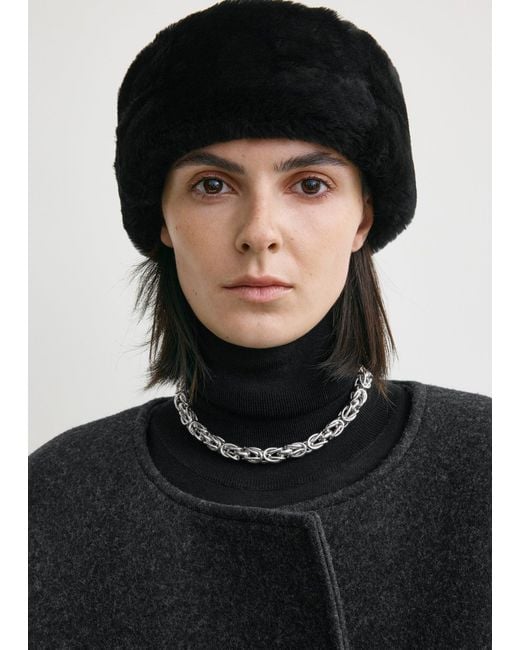 Totême Black Shearling Headband