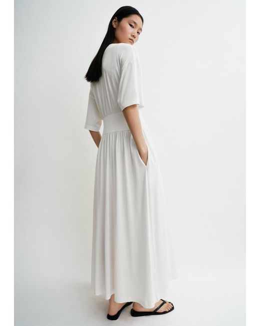 Totême White Cotton Silk Tee Dress