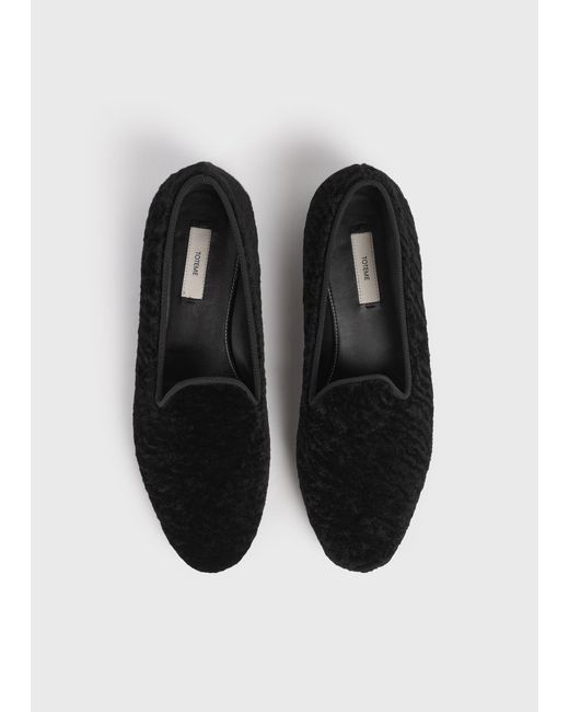 Totême White Shearling Loafers