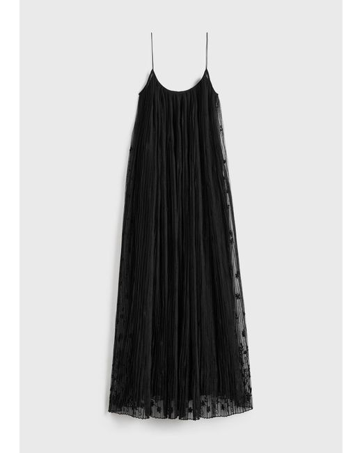 Totême Black Floral Tulle Dress