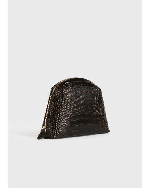 Totême Black Medium Croco-Embossed Day Pouch