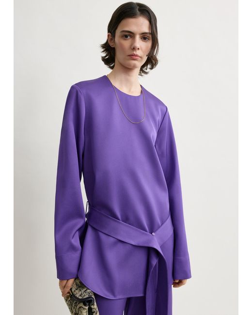 Totême Purple Belted Satin Tunic