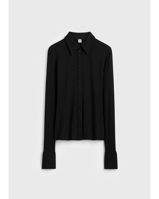 Totême  Black Fitted Jersey Shirt