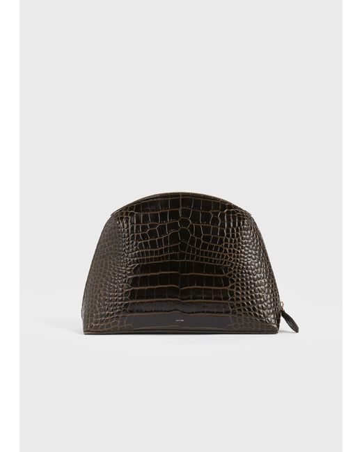 Totême Black Medium Croco-Embossed Day Pouch