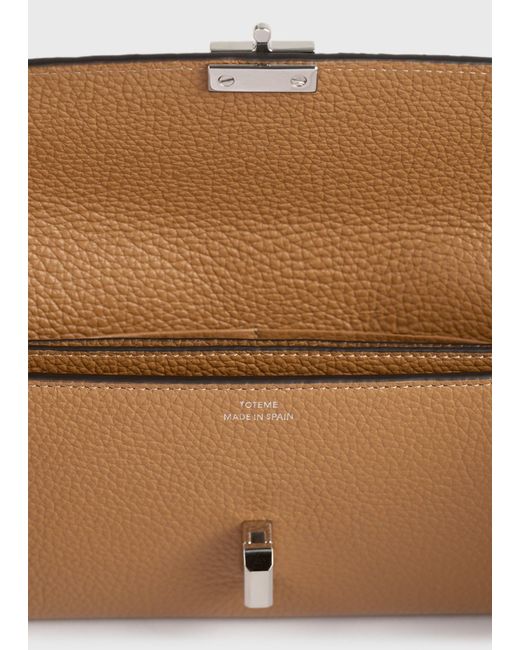 Totême Natural T-Lock Grained-Leather Wallet