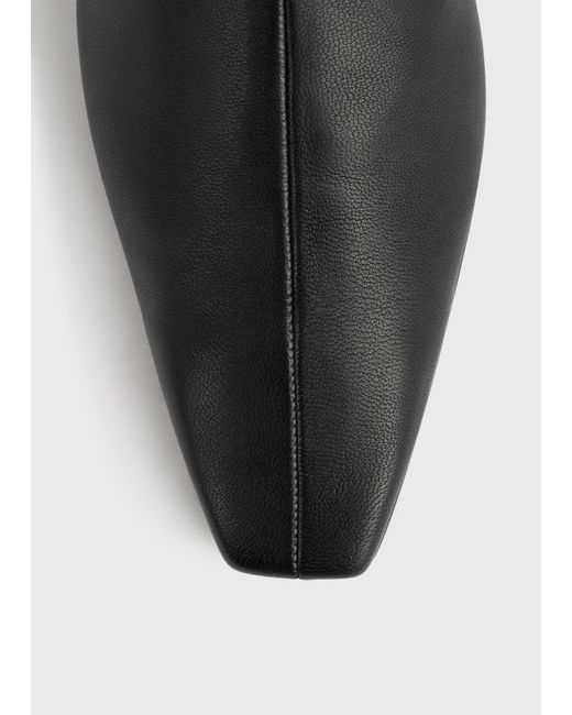 Totême Black Zipped Leather Chelsea Boots