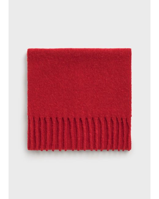 Totême Red Fuzzy Scarf