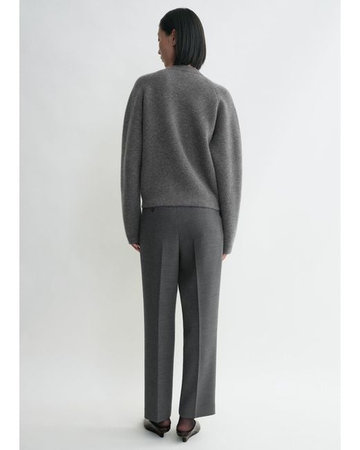 Totême Gray Hammered Button Cardigan