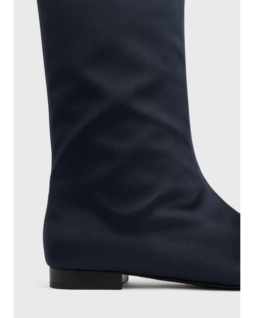 Totême  Blue Satin Ankle Boots