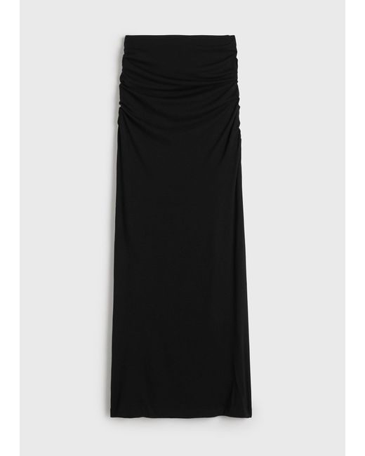 Totême Black Draped Jersey Skirt