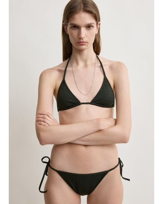 Totême Natural Monogram Pointelle Bikini Bottoms