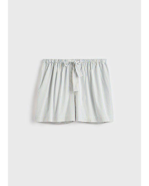 Totême  White Striped Summer Shorts