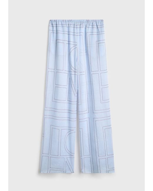 Totême  White Monogram Cotton-Blend Pj Bottoms