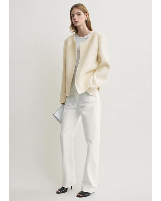 Totême Natural Open-Front Bouclé Blazer